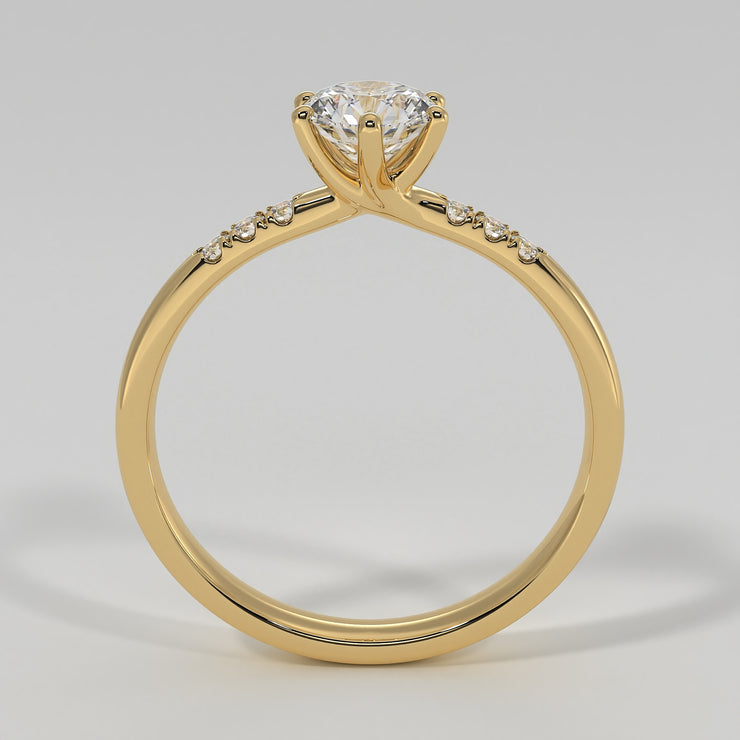 Six Claw Solitaire Engagement Ring in Yellow Gold Designed by FANCI Bespoke Fine Jewellery