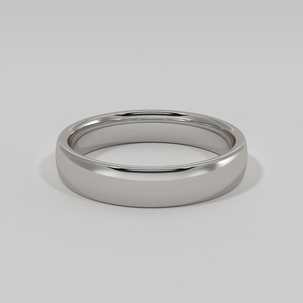 Soft Court Medium Width Wedding Band In White Gold Designed by FANCI Bespoke Fine Jewellery