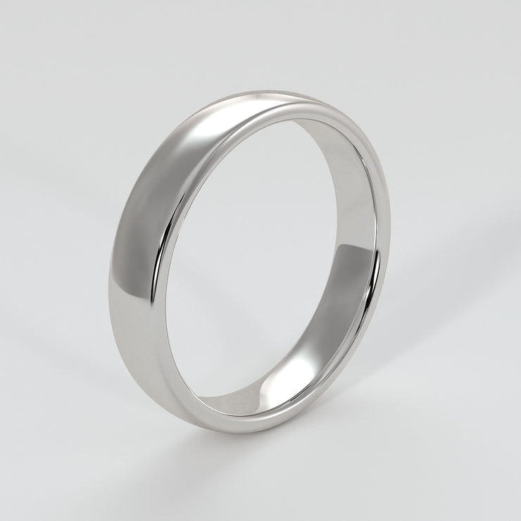 Soft Court Medium Width Wedding Band In White Gold Designed by FANCI Bespoke Fine Jewellery