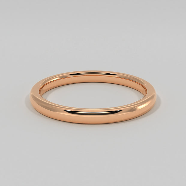 Soft Court Narrow Wedding Band In Rose Gold Designed by FANCI Bespoke Fine Jewellery