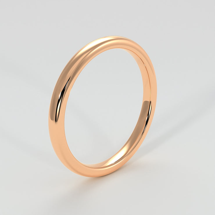 Soft Court Narrow Wedding Band In Rose Gold Designed by FANCI Bespoke Fine Jewellery