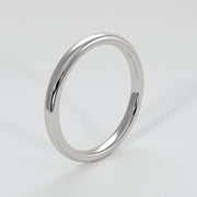 Soft Court Narrow Wedding Band In White Gold Designed by FANCI Bespoke Fine Jewellery