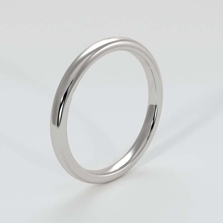 Soft Court Narrow Wedding Band In White Gold Designed by FANCI Bespoke Fine Jewellery