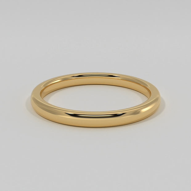 Soft Court Narrow Wedding Band In Yellow Gold Designed by FANCI Bespoke Fine Jewellery