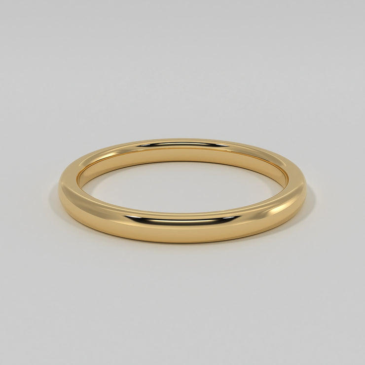 Soft Court Narrow Wedding Band In Yellow Gold Designed by FANCI Bespoke Fine Jewellery