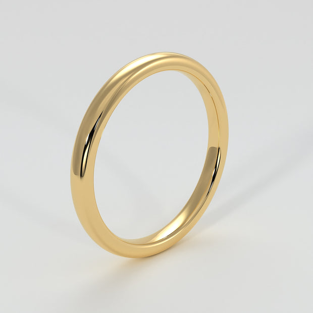 Soft Court Narrow Wedding Band In Yellow Gold Designed by FANCI Bespoke Fine Jewellery