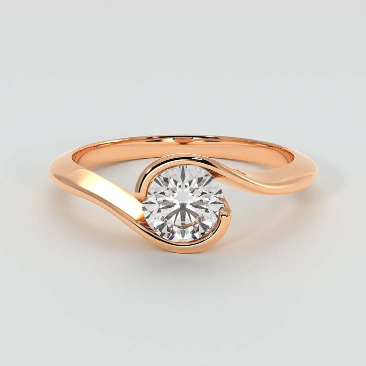 Solitaire Twist Engagement Ring in Rose Gold Designed by FANCI Bespoke Fine Jewellery