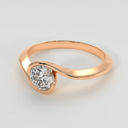 Solitaire Twist Engagement Ring in Rose Gold Designed by FANCI Bespoke Fine Jewellery