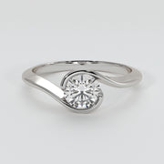 Solitaire Twist Engagement Ring in White Gold Designed by FANCI Bespoke Fine Jewellery