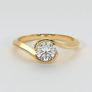 Solitaire Twist Engagement Ring in Yellow Gold Designed by FANCI Bespoke Fine Jewellery