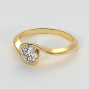 Solitaire Twist Engagement Ring in Yellow Gold Designed by FANCI Bespoke Fine Jewellery