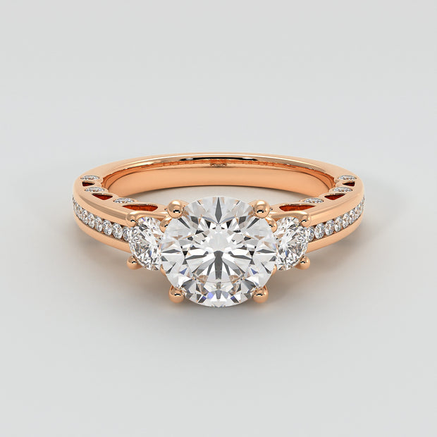 Trilogy Engagement Ring With Ornate Detail - from £1495