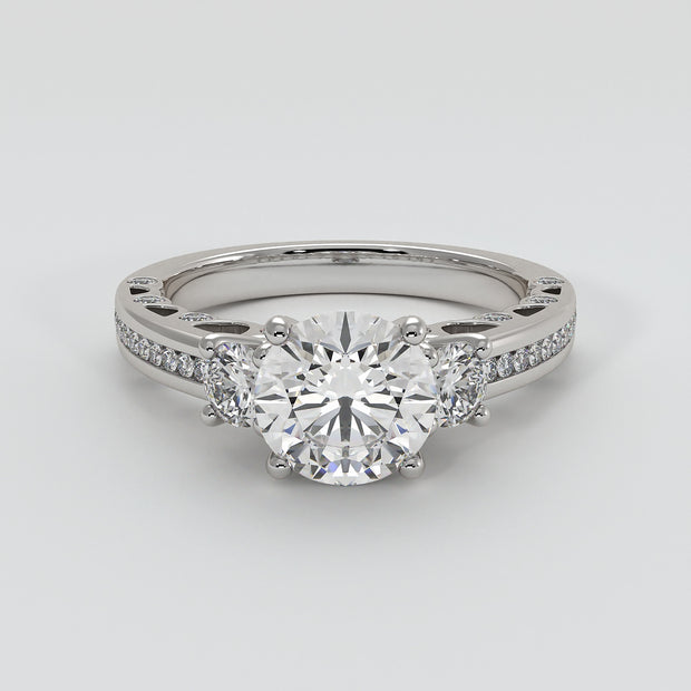 Trilogy Engagement Ring With Ornate Detail - from £1495