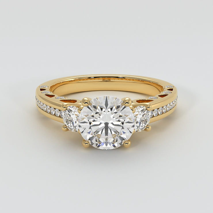 Trilogy Engagement Ring With Ornate Detail - from £1495