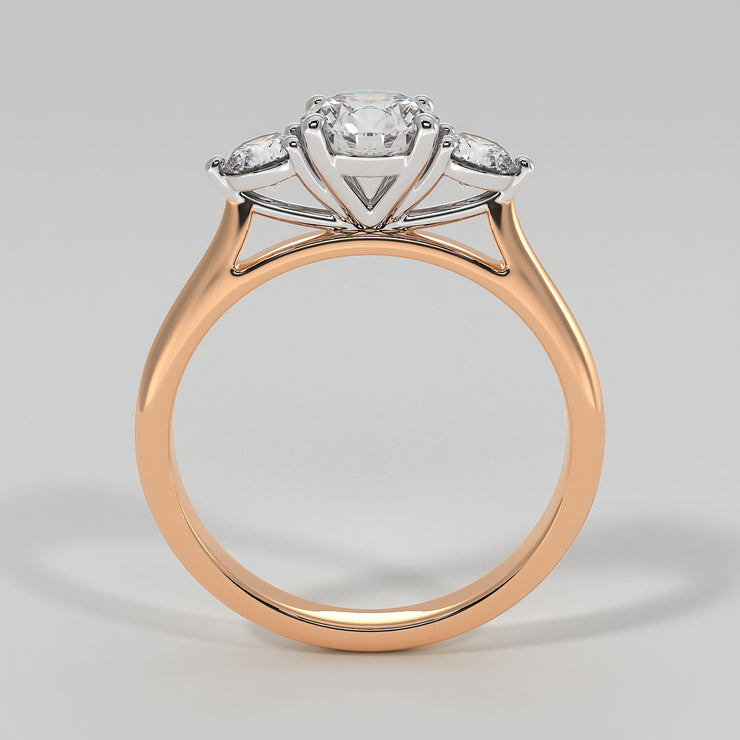 Trilogy Engagement Ring In Rose Gold Designed by FANCI Bespoke Fine Jewellery