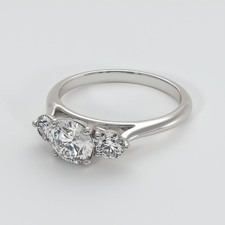 Trilogy Engagement Ring In White Gold Designed by FANCI Bespoke Fine Jewellery