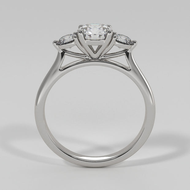 Trilogy Engagement Ring In White Gold Designed by FANCI Bespoke Fine Jewellery