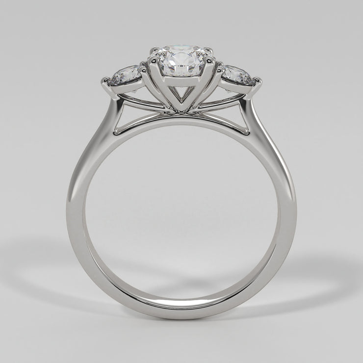 Trilogy Engagement Ring In White Gold Designed by FANCI Bespoke Fine Jewellery