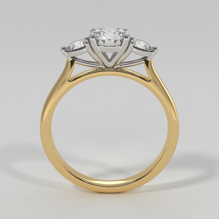 Trilogy Engagement Ring In Yellow Gold Designed by FANCI Bespoke Fine Jewellery