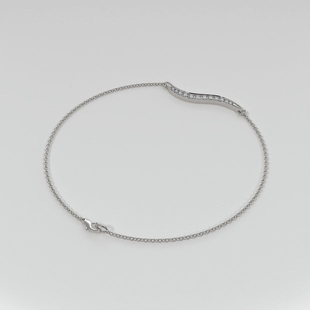 Wave Diamond Bracelet In White Gold Designed by FANCI Bespoke Fine Jewellery