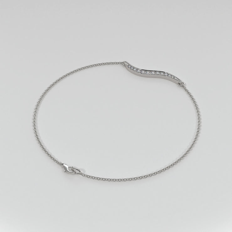 Wave Diamond Bracelet In White Gold Designed by FANCI Bespoke Fine Jewellery