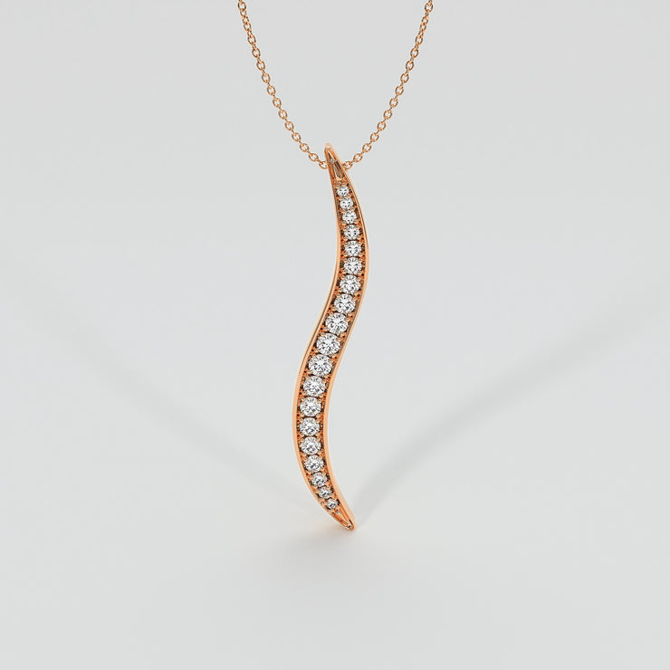 Wave Pendant With Diamonds In Rose Gold Designed by FANCI Bespoke Fine Jewellery