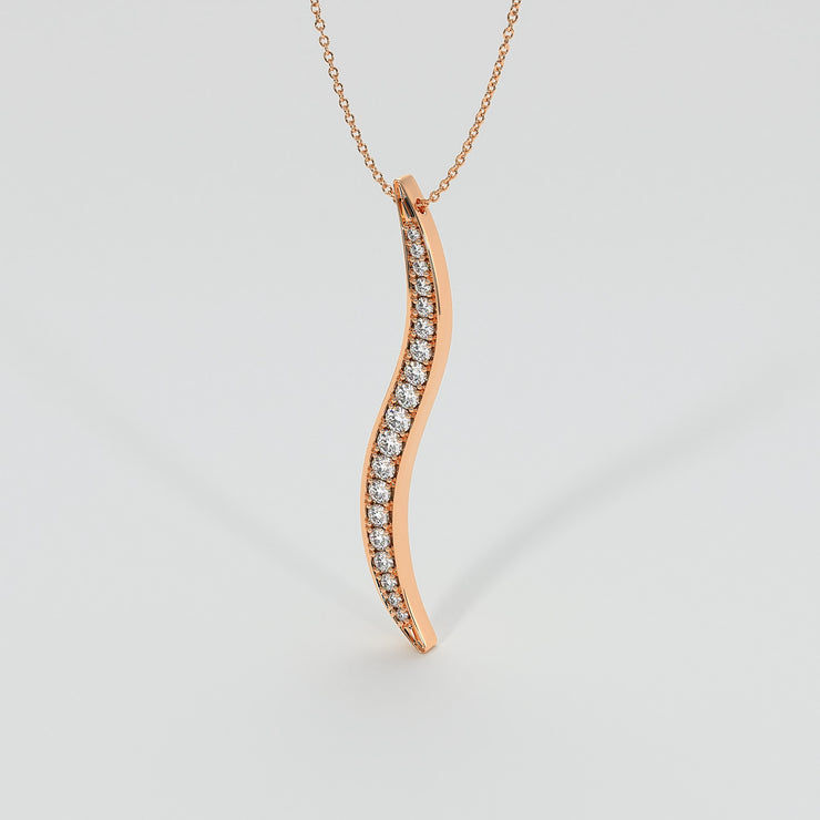 Wave Pendant With Diamonds In Rose Gold Designed by FANCI Bespoke Fine Jewellery