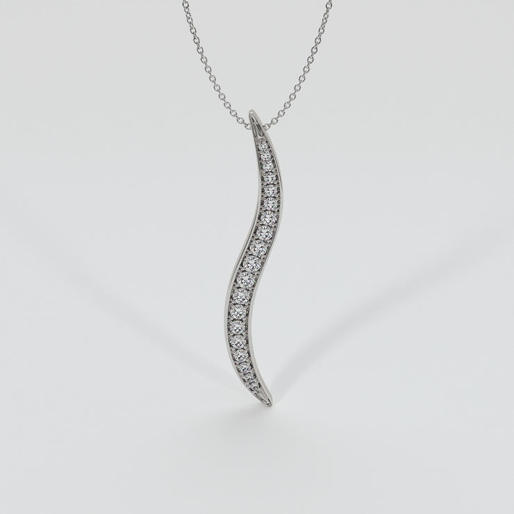 Wave Pendant With Diamonds In White Gold Designed by FANCI Bespoke Fine Jewellery