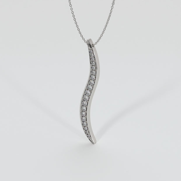 Wave Pendant With Diamonds In White Gold Designed by FANCI Bespoke Fine Jewellery