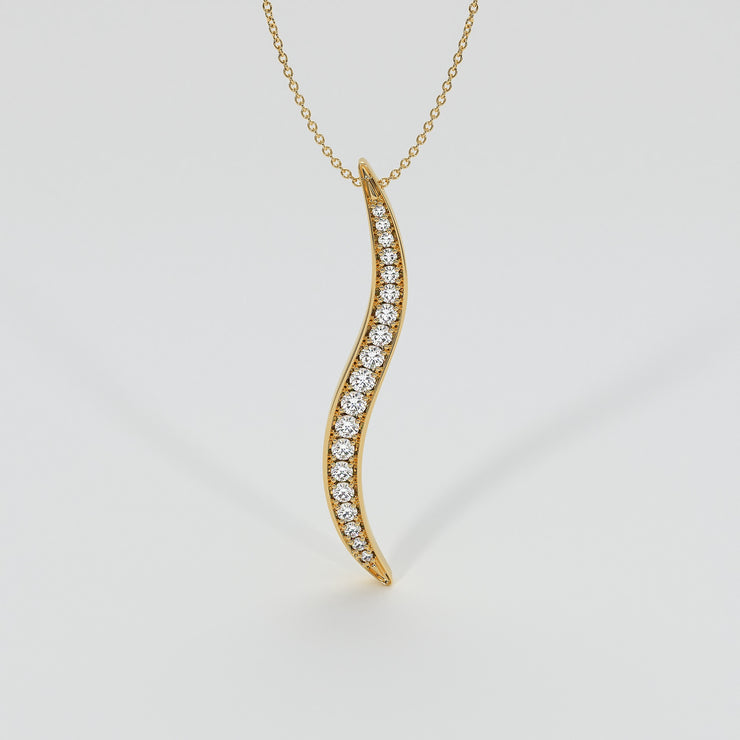 Wave Pendant With Diamonds In Yellow Gold Designed by FANCI Bespoke Fine Jewellery