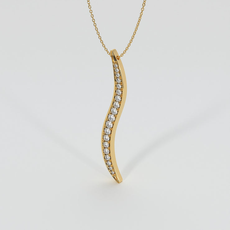 Wave Pendant With Diamonds In Yellow Gold Designed by FANCI Bespoke Fine Jewellery