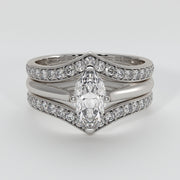 White Gold Jacket Ring with Engagement Ring by FANCI Bespoke Fine Jewellery