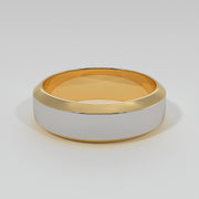 White and Yellow Gold Ring With Bevelled Edges Designed by FANCI Bespoke Fine Jewellery