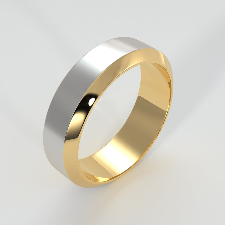 White and Yellow Gold Ring With Bevelled Edges Designed by FANCI Bespoke Fine Jewellery