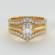 Yellow Gold Jacket Ring with Engagement Ring by FANCI Bespoke Fine Jewellery