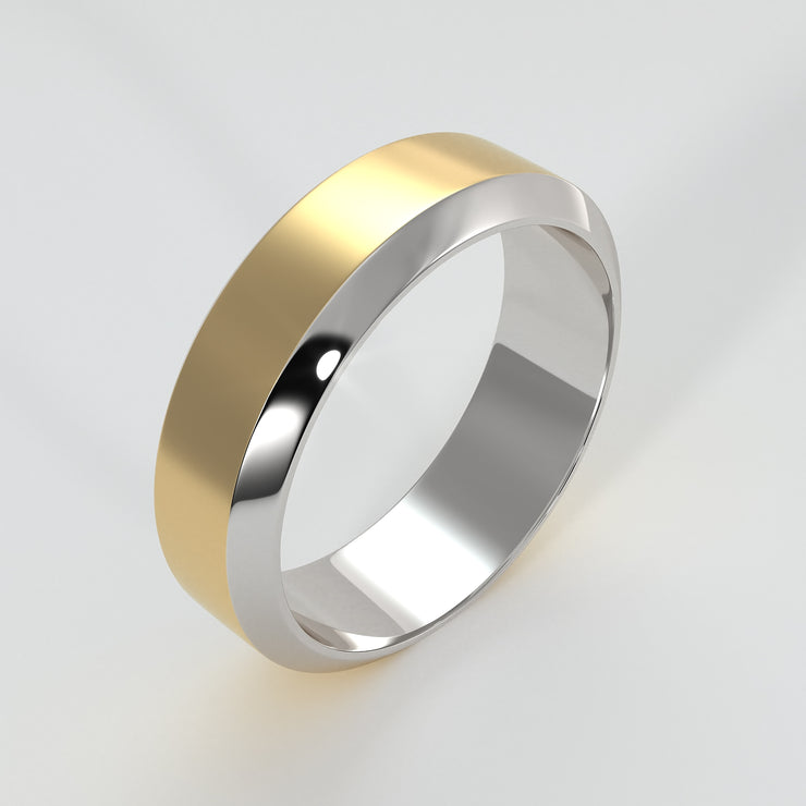 Yellow and White Gold Ring With Bevelled Edges Designed by FANCI Bespoke Fine Jewellery